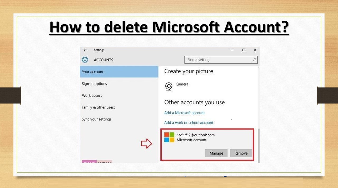 how to delete microsoft account in laptop
